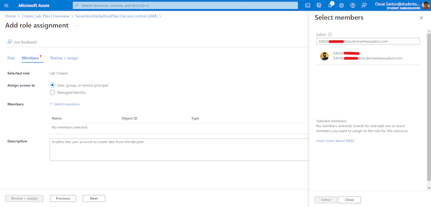 Add role assignment wizard First, select a role. Second, assign a either user, group, service principal or managed identity. Third, add memberds Fourth (optional) add a description